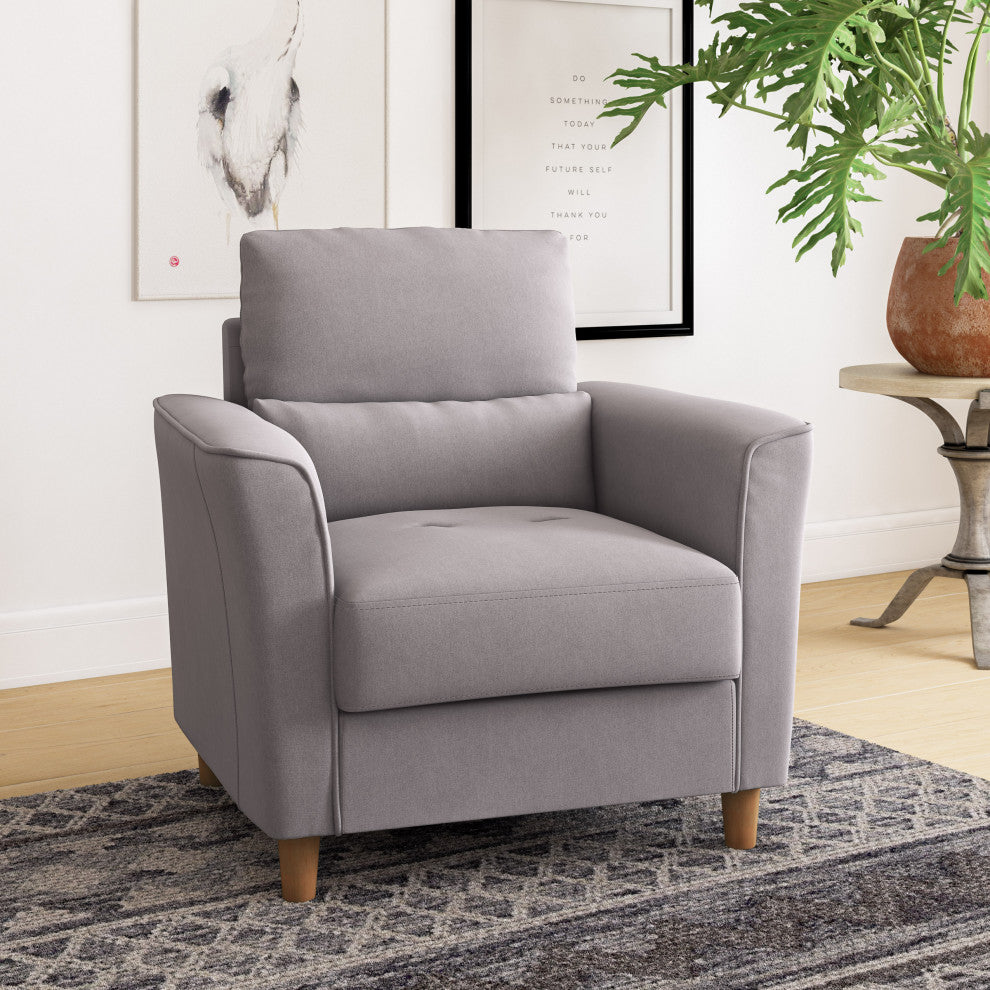 CorLiving Georgia Light Grey Upholstered Accent Chair
