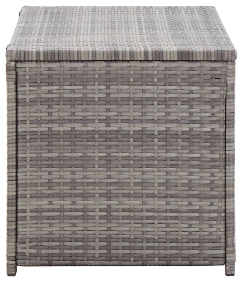 vidaXL Garden Storage Box Poly Rattan 39.4"x19.7"x19.7" Gray