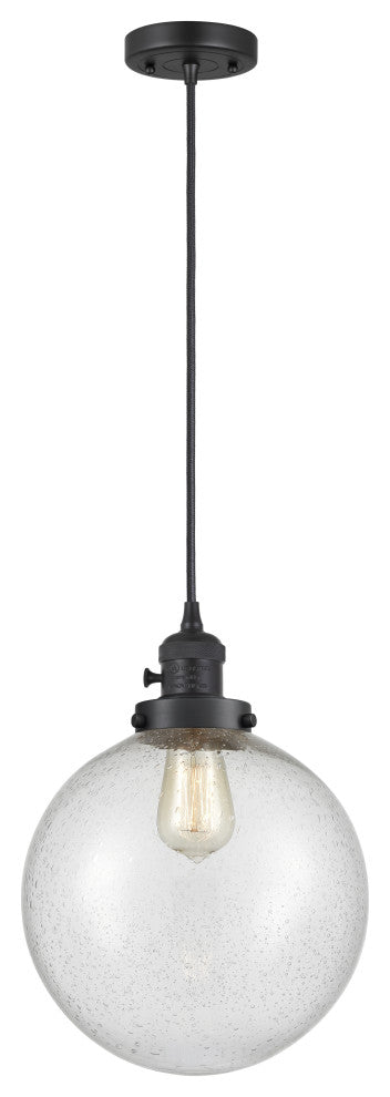 Innovations 201CSW-BK-G204-10-LED Beacon 1 Light Pendant, Switch, Matte Black