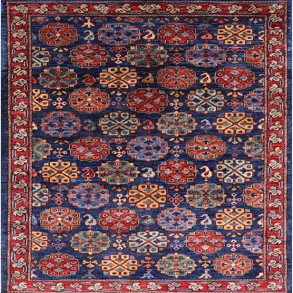 Ahgly Company Indoor Square Mid-Century Modern Area Rugs, 5' Square