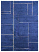HAND KNOTTED LOOM SILK ECO-FRIENDLY AREA RUGS-5'x8',Rectangle,Navy,Geometric