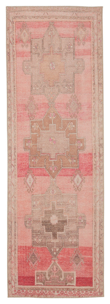 Vibe by Jaipur Living Faron Medallion Pink/Tan Rug, 2'6"x10'