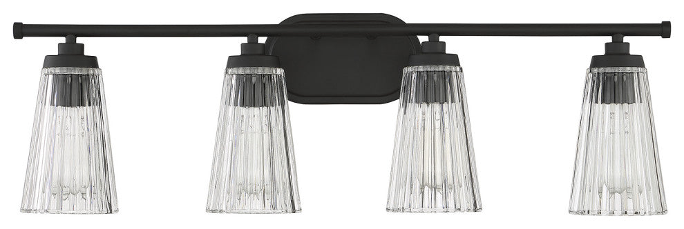 Chantilly 4-Light Bathroom Vanity Light, Matte Black