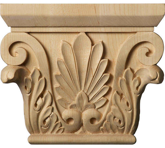 Roman Carved Wood Capital, Cherry, Medium