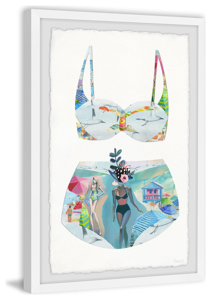 "Chilling Babe Swimsuit" Framed Painting Print, 12"x18"
