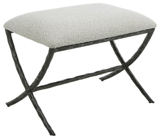 Uttermost Brisby Gray Fabric Small Bench