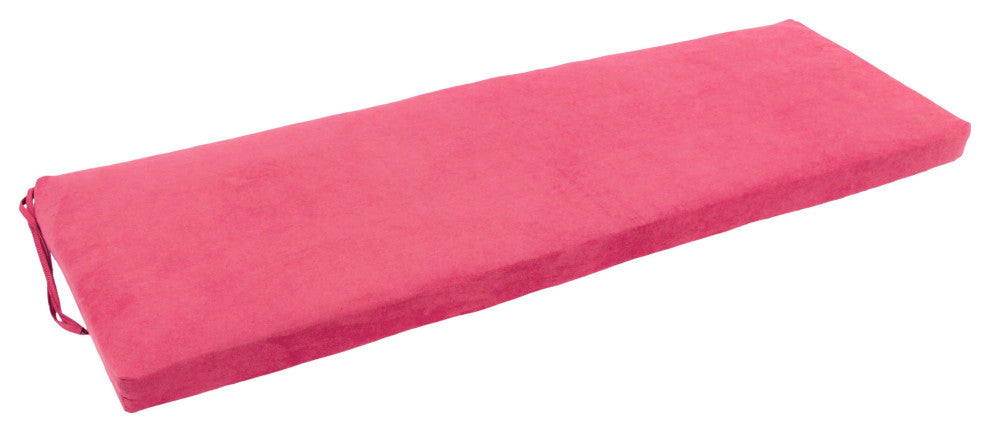 63"X19" Solid Microsuede Bench Cushion, Bery Berry