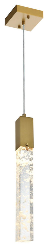 Elegant Lighting 2088D5 Aurora 5"W Crystal Mini Pendant - Satin Gold