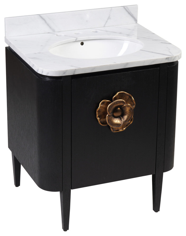Briallen 30" Black Vanity with Oval Undermount Sink