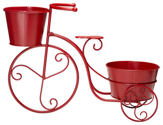 21.5"L Metal Bicycle Plant Stand, Red