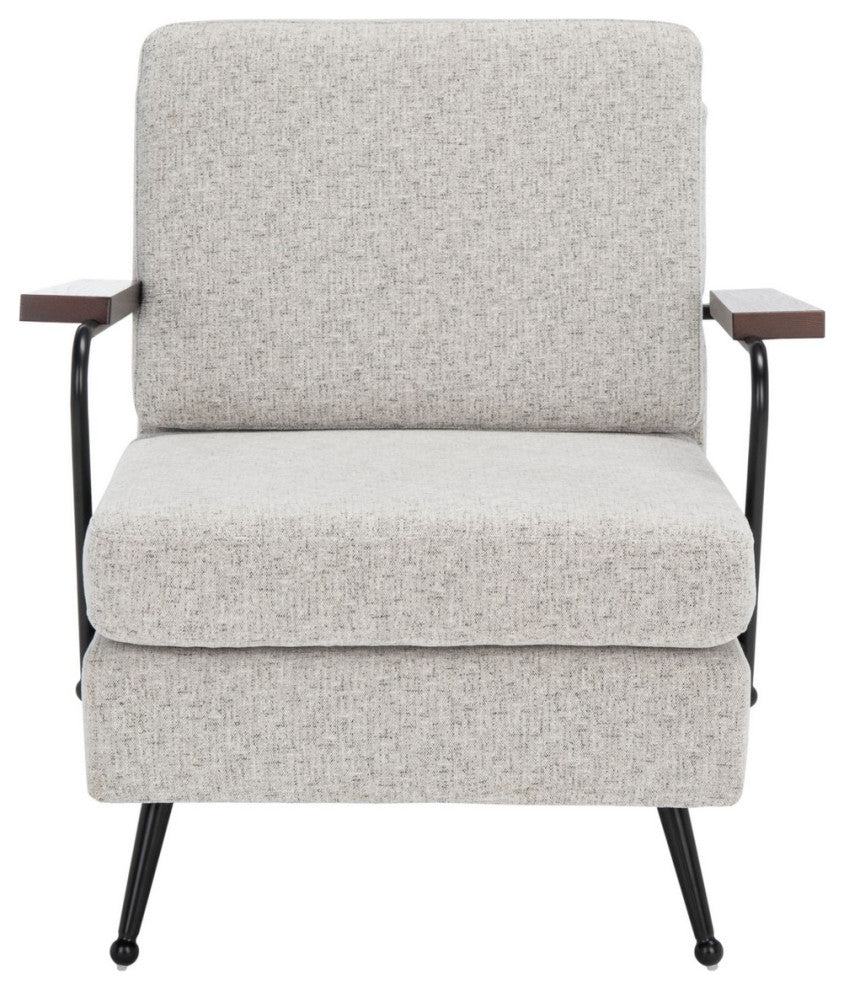 Safavieh Lohan Arm Chair, Light Grey/Gold