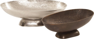 Howard Elliott Textured Footed Bright Silver Bowl, Large