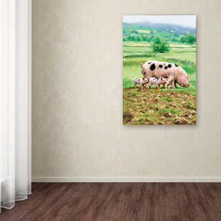 The Macneil Studio 'Pig and Piglets' Canvas Art, 47"x30"