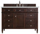 James Martin 650-V48-BNM-3ENC 48" Burnished Mahogany Single Vanity + Quartz Top