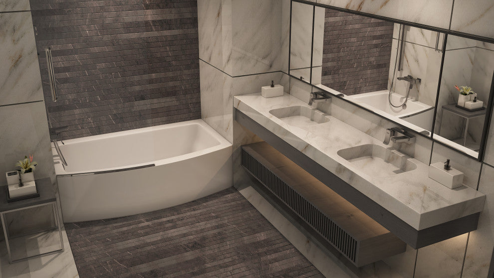 Malibu Tulum RH Rectangle Combination Whirlpool and Air Bathtub 60x32x18 White
