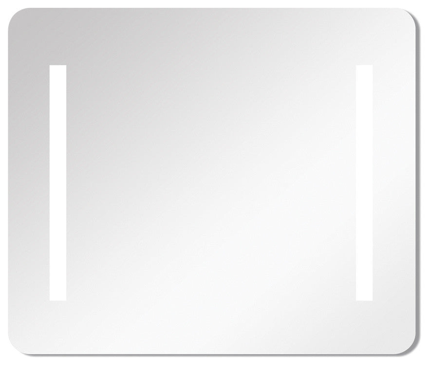 Transolid Veda 35-in X 30-in LED Back-Lit Mirror with Touch Sensor, Silver