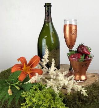 Gold Curl Champagne Glasses, Set of 2