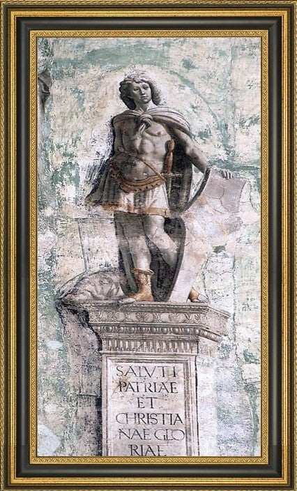 Domenico Ghirlandaio David Framed Premium Canvas Print, 14"x28"