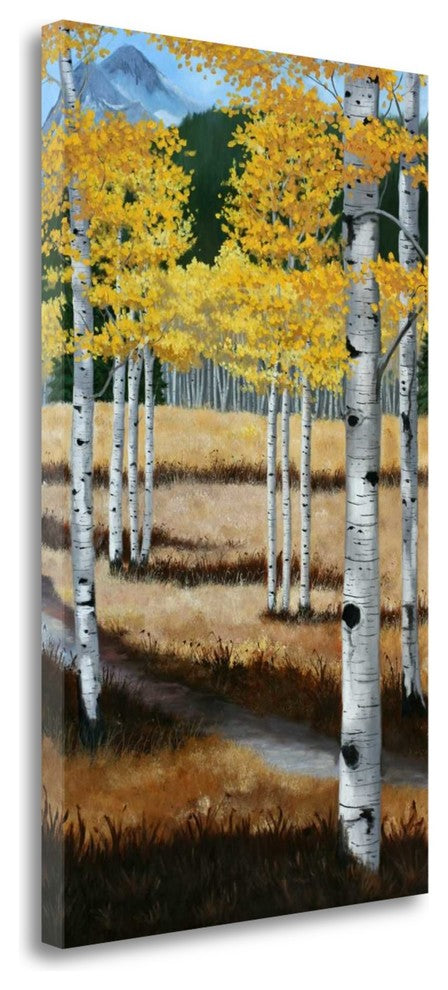 "Trail Into The Aspens II" By Julie Peterson, Giclee on Gallery Wrap Canvas