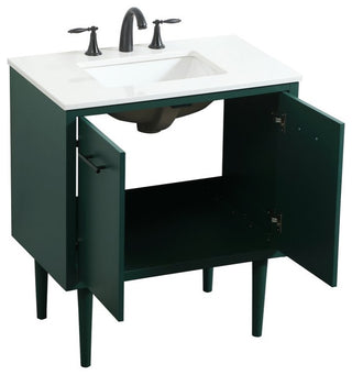 Home Living 19" Midcentury Modern Green-Light Bathroom Vanity