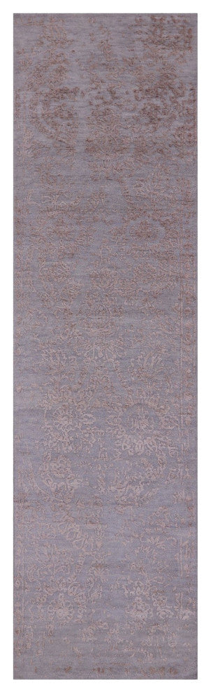 Runner Wool and Silk Persian Hand-Knotted Rug 2' 8" X 9' 11" Q6309