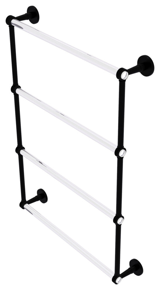 Clearview 4 Tier 24" Ladder Towel Bar with Dotted Accents, Matte Black