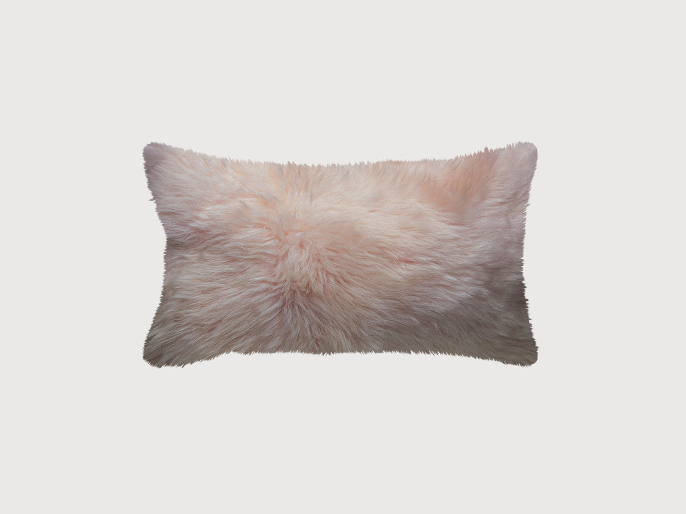New Zealand Sheepskin Pillow 12"x20", Blush