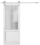 Barn Door Glass, Felicia 3309 Matte White Stainless Steel, 36" X 84"