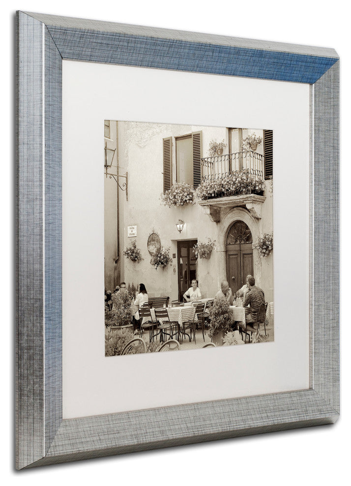 Alan Blaustein 'Tuscany Caffe VI' Art, Silver Frame, White Mat, 16x16