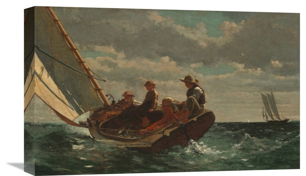 "Breezing Up" Stretched Canvas Giclee by Winslow Homer, 22"x14"