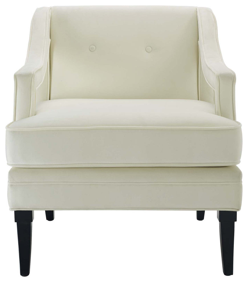 Armchair and Sofa Set, Set of 2, Velvet, Ivory White, Modern, Lounge Hospitality