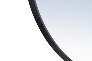 Home Living Metal Frame Round Mirror With Decorative Hook, 36", Black