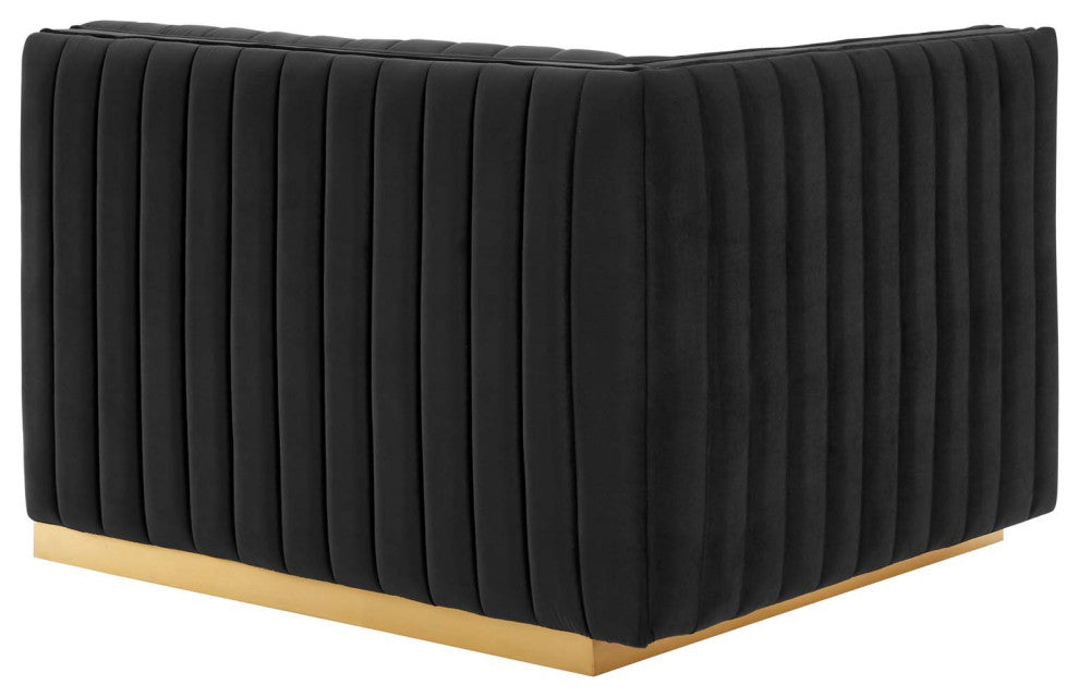 Conjure Channel Tufted Performance Velvet Loveseat, Gold Black