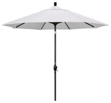 9' Bronze Push-Button Tilt Crank Aluminum Umbrella, Natural Pacifica