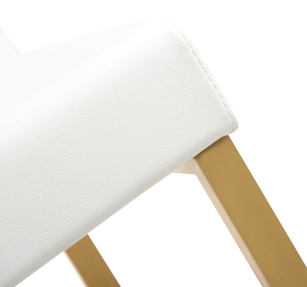 TOV Furniture Denmark White Gold Steel Barstool (Set of 2)