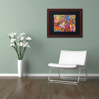 Josh Byer 'Awe Rides A Burning Steed' Art, Wood Frame, Black Mat, 14x11