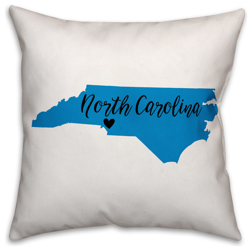 Blue and Black North Carolina Pride 16x16 Spun Poly Pillow
