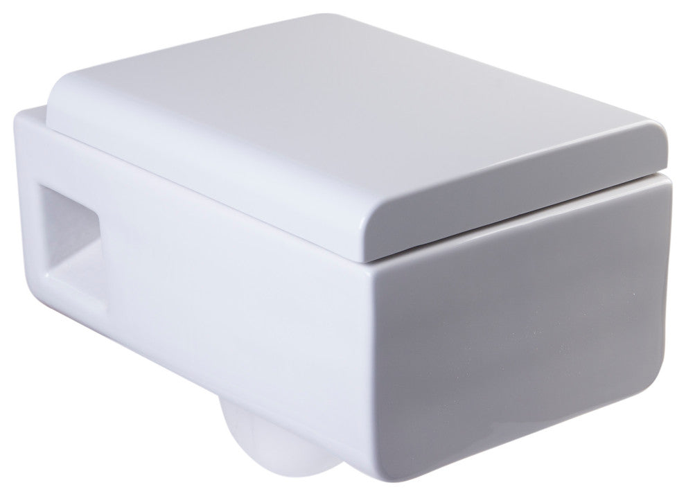 Square Modern Wall Mount Dual Flush Toilet Bowl