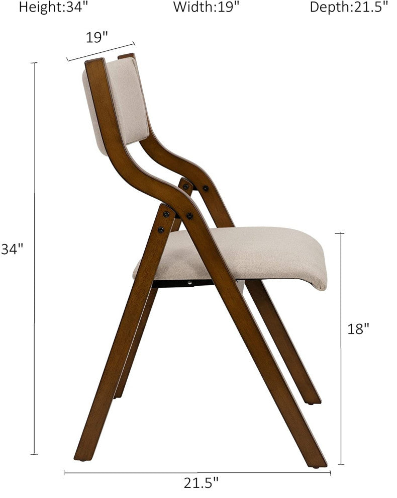 Kitchen room Dining chair foldable 18 Inch Taupe Set of 2