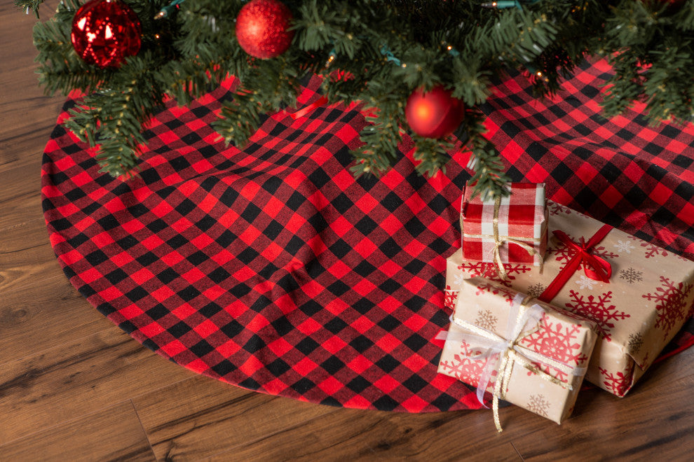 Holiday Tree Skirt Red And Black Buffalo Check