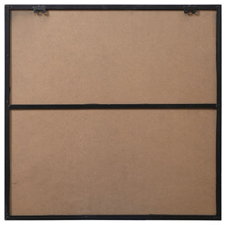 Home Living Metal Frame Square Mirror 30 Inch, Black