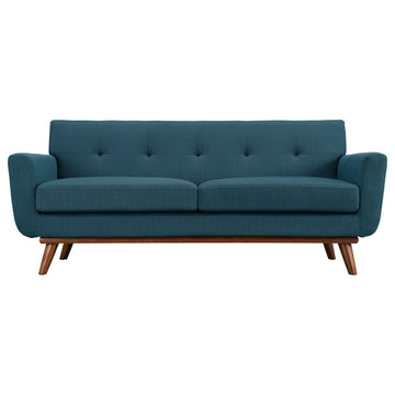 Engage Upholstered Fabric Loveseat, Azure
