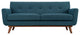 Engage Upholstered Fabric Loveseat, Azure