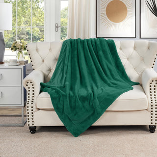 Fox Faux Fur Throw Blanket, Teal Green, 50''x60''