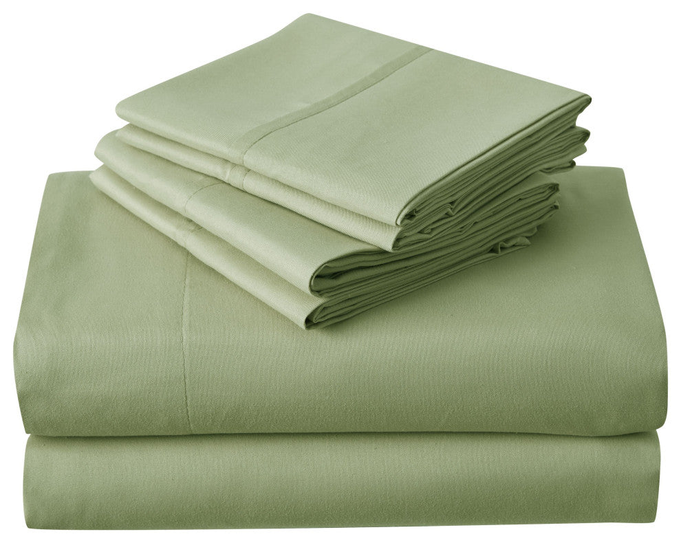 Kathy Ireland 6 Piece Brushed Microfiber Sheet Set, Sage, Queen