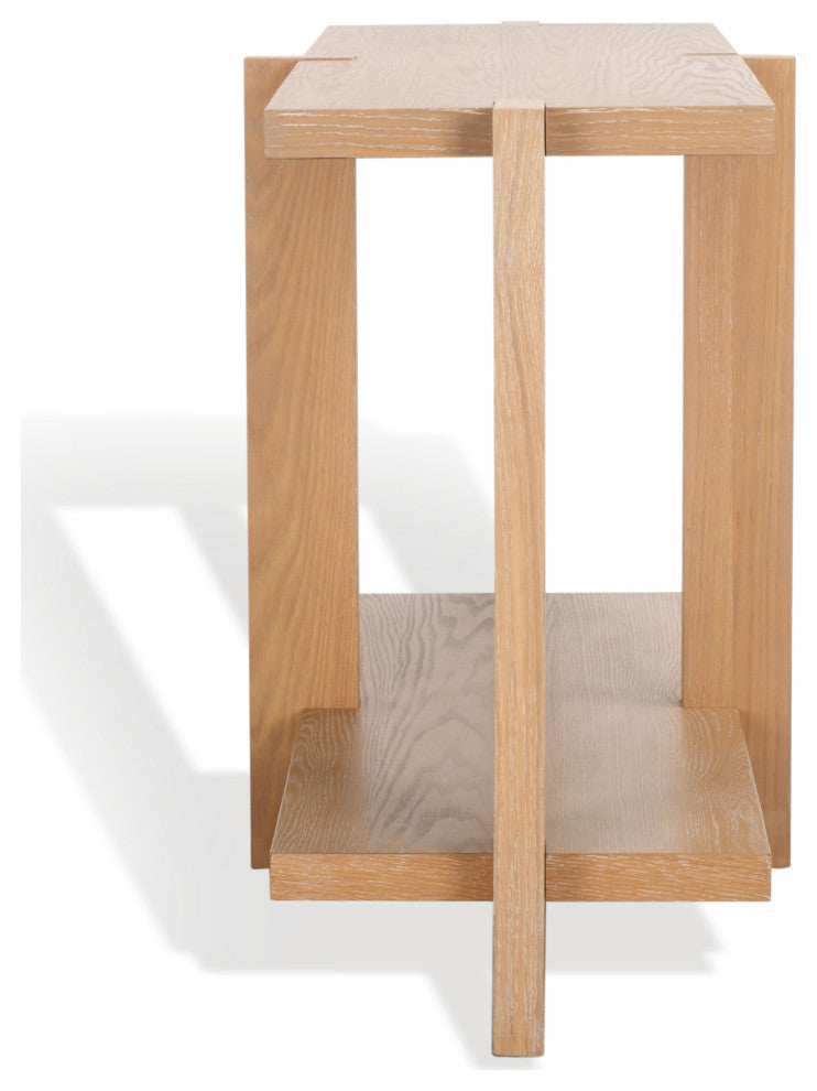 Safavieh Couture Quigley Rectangle Wood Console Table, Weathered Grey