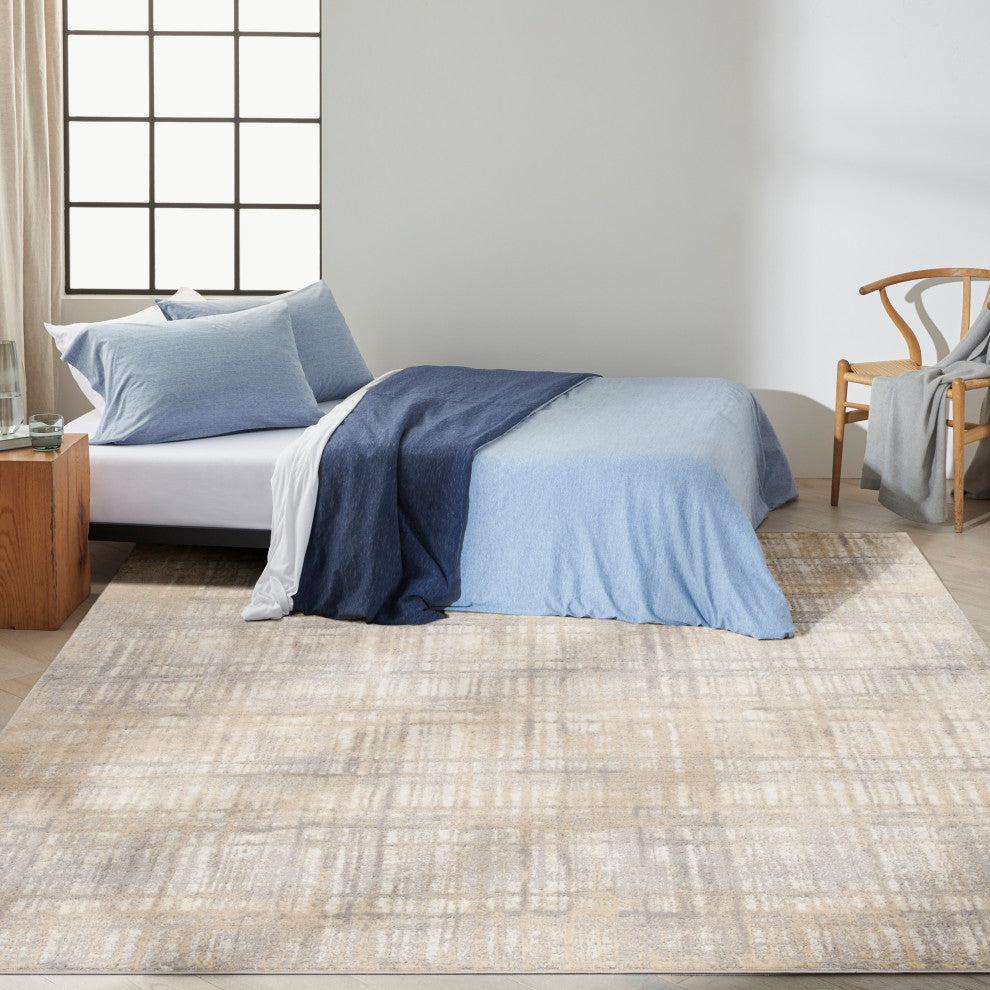Calvin Klein CK005 Enchanting 8' x 10' Grey Ivory Modern Indoor Area Rug