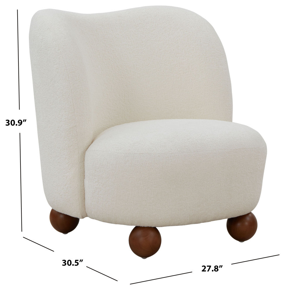 Safavieh Couture Rodolfo Boucle Accent Chair, Ivory/Natural