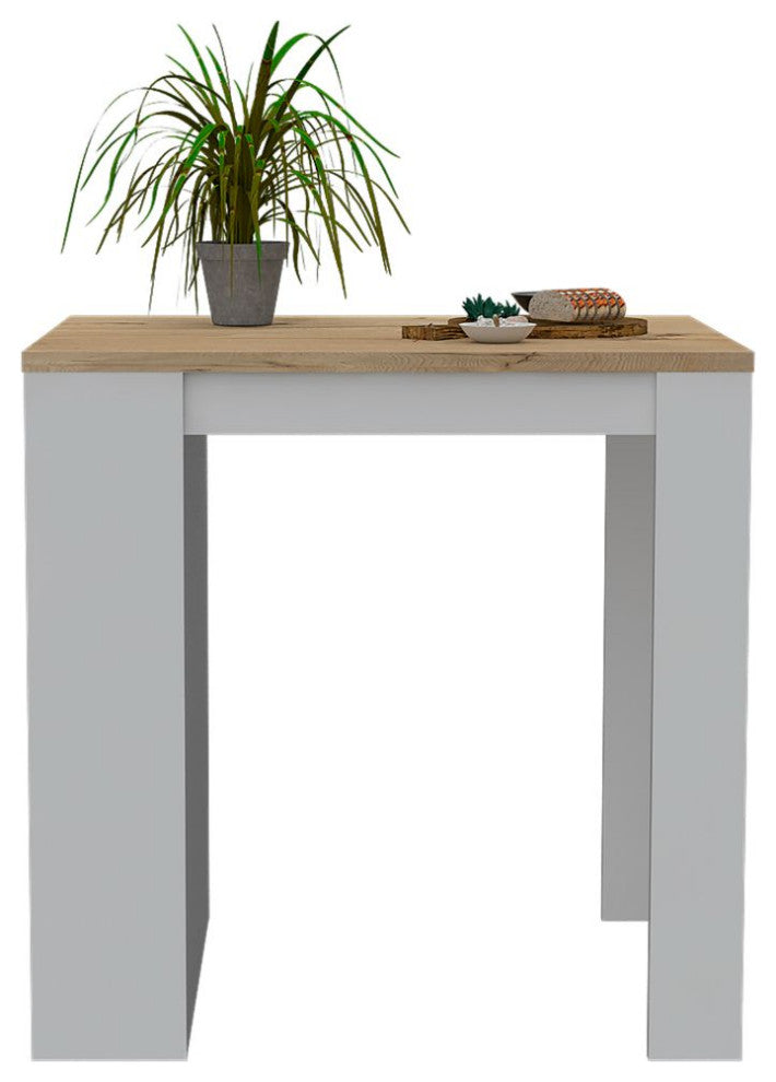 Kitchen Counter Dining Table Toledo, Kitchen, White / Light Oak