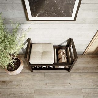 Cortesi Home Oliver Entryway Bench With Storage and Shoe Rack